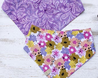 Lavender Bloom Dog Bandana – Reversible Purple Floral Cotton | Reversible Dog Bandana | Pet Gift XXS–XXL