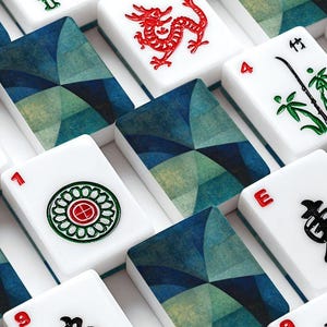American Mahjong Tile Set with Jokers MCM Mid Century Modern Abstract Art - Tiles Only image 1