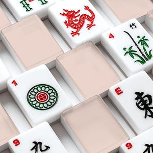 American Mahjong Tiles Set - Pale Dusty Peach Plain Solid Color image 1