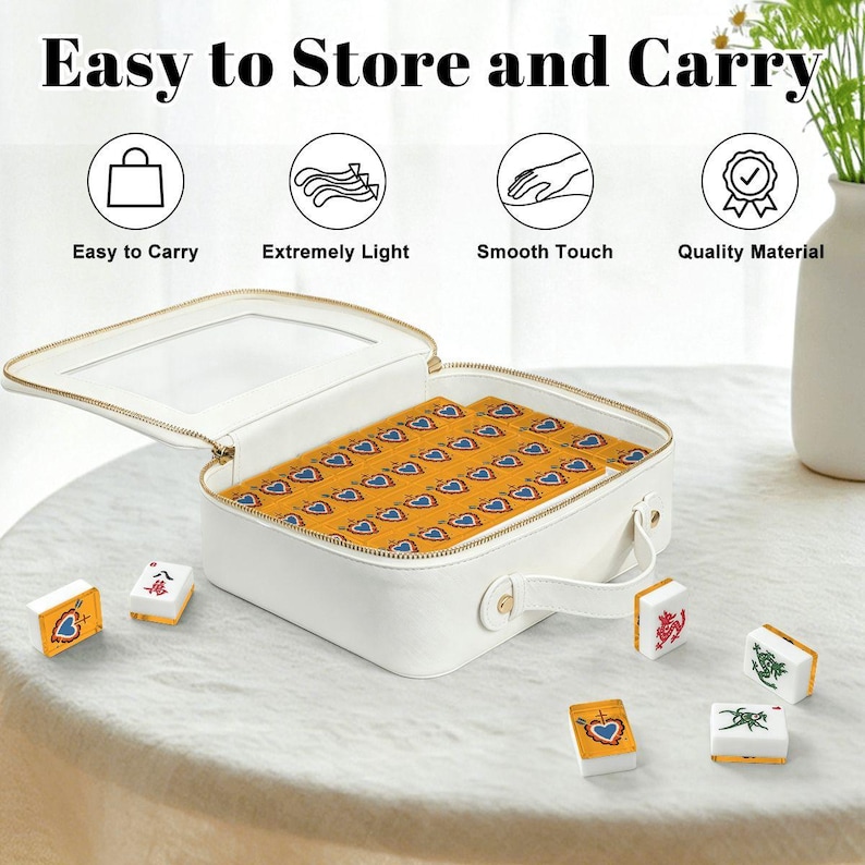American Mahjong Tiles Set Sacred Heart with Arrow & Sword Bright Colorful Motif image 4