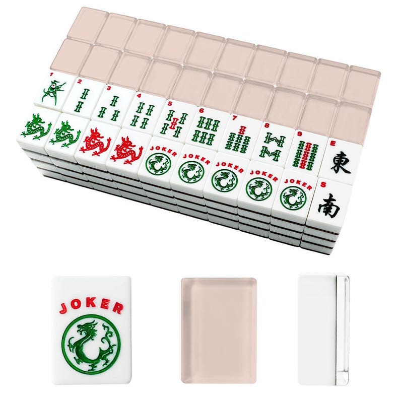 American Mahjong Tiles Set - Pale Dusty Peach Plain Solid Color image 4