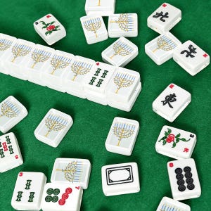アメリカン麻雀タイルセット ハッピーハヌカメノラ 青 黄 白 画像 3