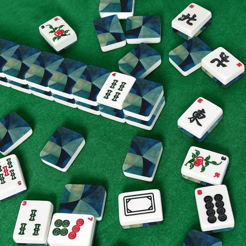 American Mahjong Tile Set with Jokers MCM Mid Century Modern Abstract Art - Tiles Only image 2