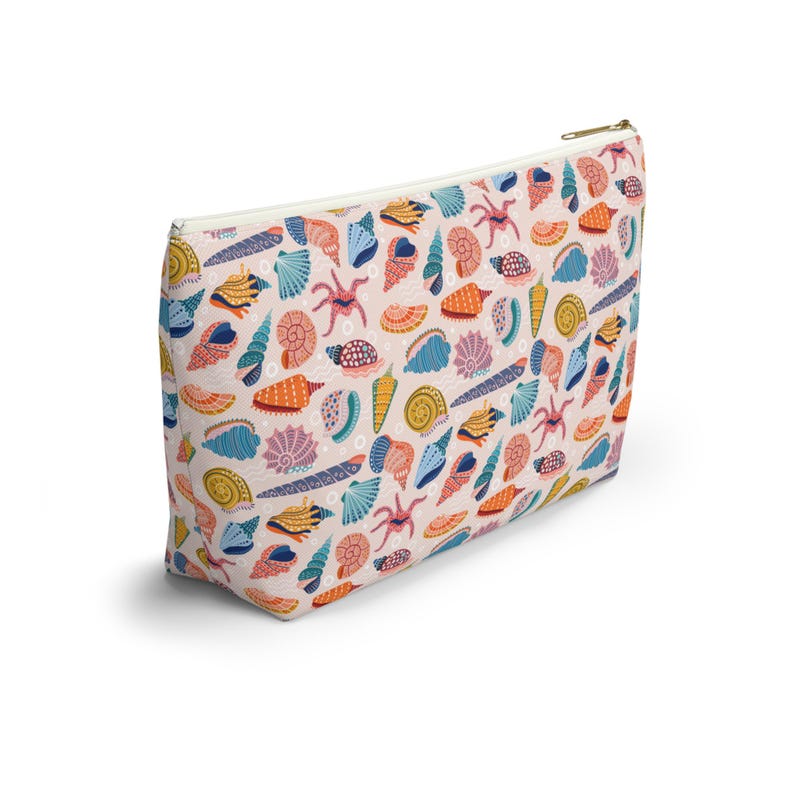 Mahjong Tiles Aufbewahrungstasche Bunter Muscheldruck auf weichem Pfirsichmuster Bild 5