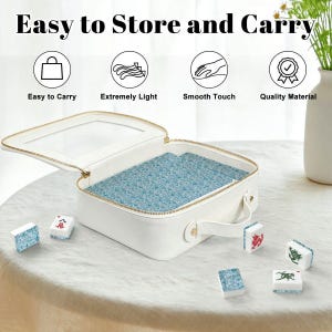 American Mahjong Set Summer Pool Water Blue and White image 5