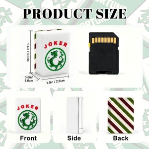 American Mahjong Tiles Vintage Christmas Diagonal Stripe Pattern Red Green Cream image 10