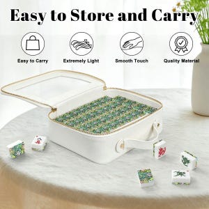 American Mahjong Tiles Imperial Dragon Colorful Chinoiserie Pattern Aqua Blue image 5
