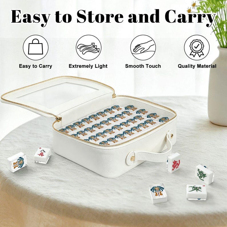 American Mahjong Tiles Set Leopard and Palm Tree Boho Print image 6