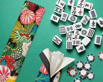 Mahjong Pusher Rack Set + Storage Bag - Imperial Dragon Print