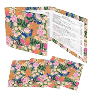 Mahjong Card Holder Set of 4 - Bright Berry Folk Floral Pattern
