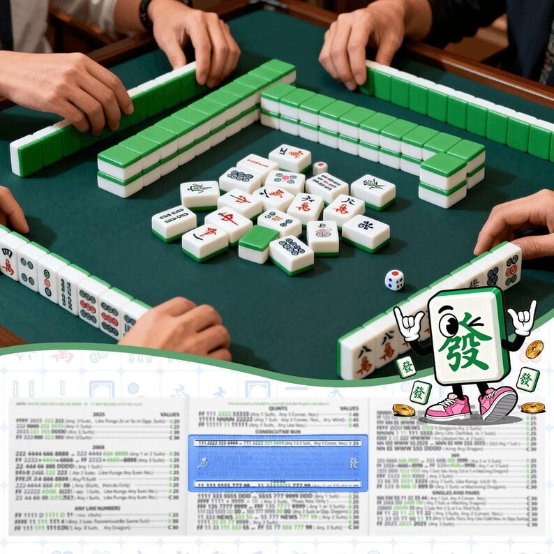 Mahjong Card Holders Coastal Sea Life Underwater Theme Collage Pattern image 7