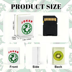 American Mahjong Tile Set Kiwi Fruit Motif Print Bright Lime Green image 5