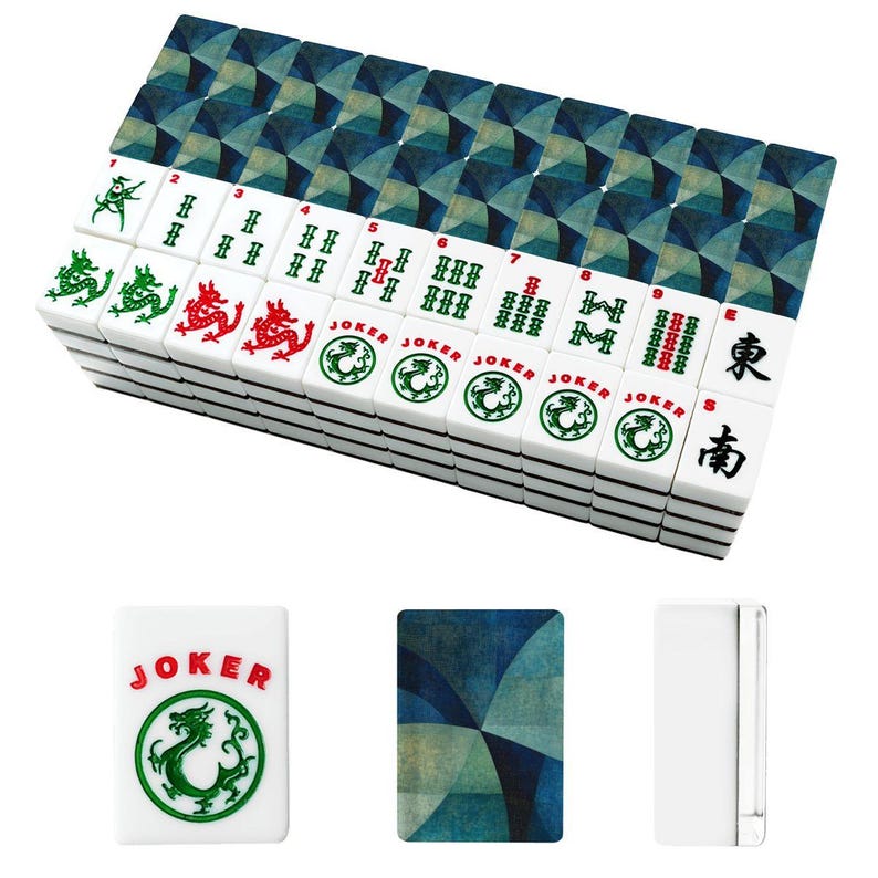 American Mahjong Tile Set with Jokers MCM Mid Century Modern Abstract Art - Tiles Only image 3