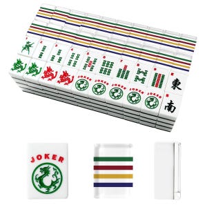 American Mahjong Tiles Set Hudson's Bay Colors Stripe Pattern Green Red Yellow Blue image 4