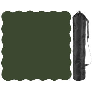 Tapis de jeu de mahjong vert foncé à bords festonnés de couleur unie