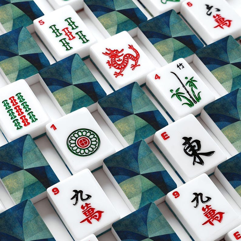American Mahjong Tile Set with Jokers MCM Mid Century Modern Abstract Art - Tiles Only image 1