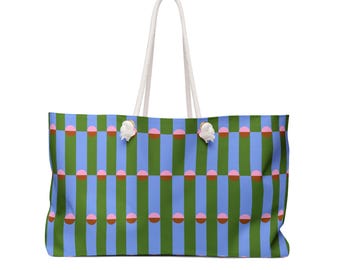 Mahjong Storage Bag Large Tote Dopamine Decor Blue Green Geometric Pattern
