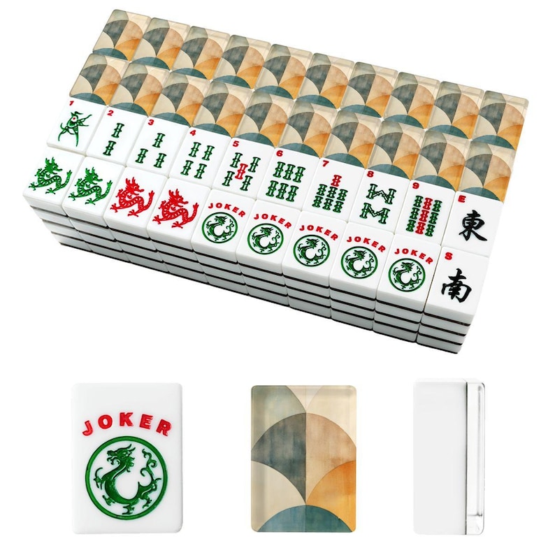 American Mahjong Tile Set with Jokers MCM Mid Century Modern Abstract Art - Tiles Only image 3