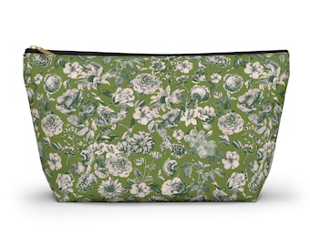 Mahjong Fliesen Aufbewahrungstasche Emerald Frühling dunkelgrün Toile Blumenmuster