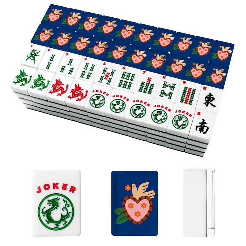 American Mahjong Tile Set Sacred Heart with Bird and Flowers image 3