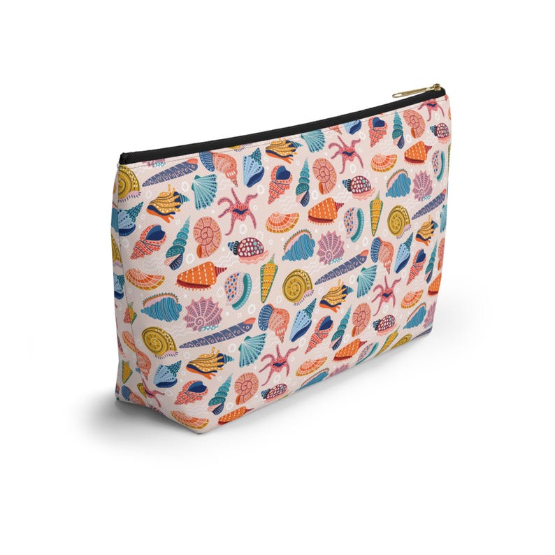 Mahjong Tiles Aufbewahrungstasche Bunter Muscheldruck auf weichem Pfirsichmuster Bild 12