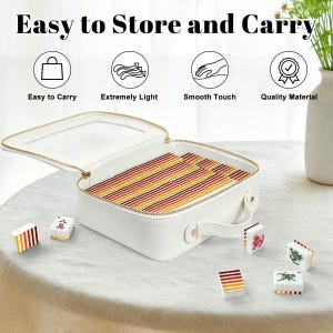 American Mahjong Tiles Set Autumn Stripe Pattern Burgundy Red Orange Yellow image 6