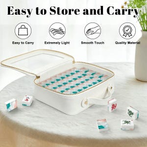 American Mahjong Tiles Set Coastal Ocean Waves on Beach Peach Teal White image 5