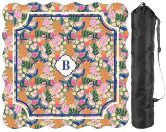 Ausgebogtes Mahjong Tischset - Helles Beeren Folk Blumenmuster