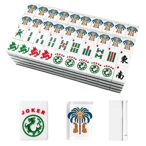 American Mahjong Tiles Set Leopard and Palm Tree Boho Print image 4