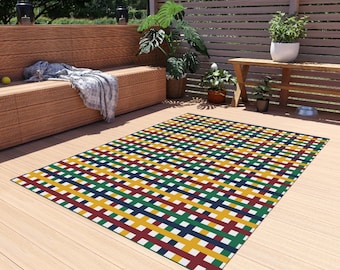Outdoor Rug Hudson's Bay Colors Gingham Check Pattern