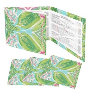 Juego de 4 soportes para tarjetas de Mahjong - Decoración Dopamine Rosa y Verde Tropical