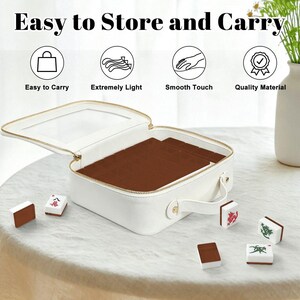 American Mahjong Tiles Plain Dark Brown Color Solid Block Warm Cognac image 6