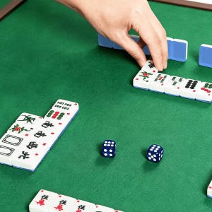 American Mahjong Tiles Set Plain Blue Color Cornflower Solid Block image 9