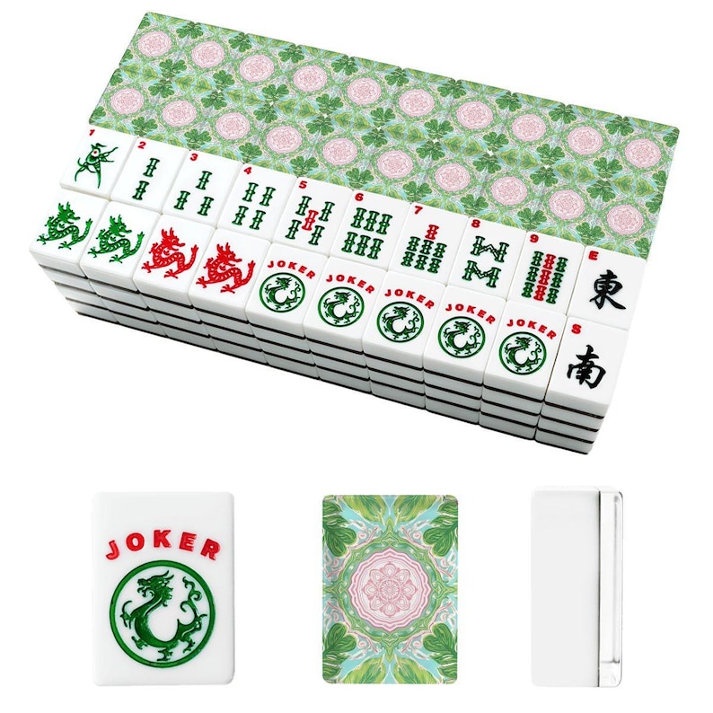Premium American Mahjong Tile Set - Dopamin Decor Pink Aqua & Green Tropical Bild 4