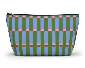 Mahjong Tile Storage Bag Dopamine Decor Blue Green Geometric Pattern