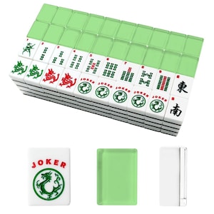 American Mahjong Tiles Plain Light Green Solid Color Granny Smith Apple image 4