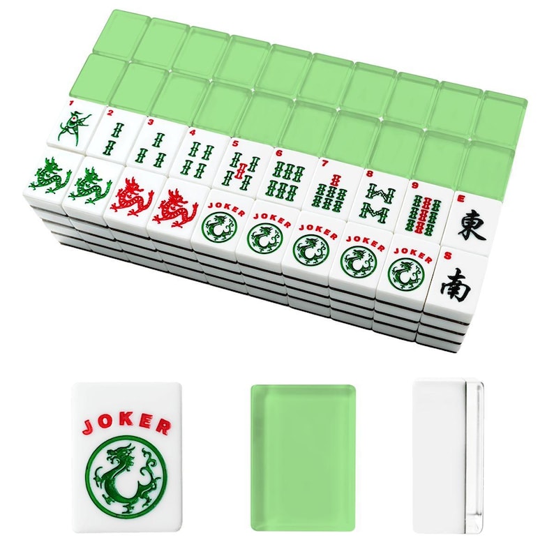 American Mahjong Tiles Plain Light Green Solid Color Granny Smith Apple image 4