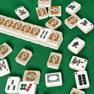 American Mahjong Tiles Set Boho Leopard Print Personalized Initial Monogram image 5