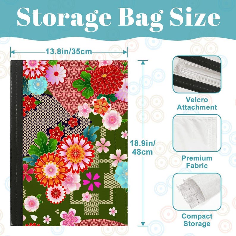 Mahjong Clear Tile Pusher Racks Japanese Floral Chrysanthemum Pattern Red Green White image 4