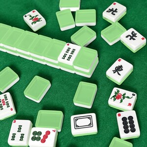 American Mahjong Tiles Plain Light Green Solid Color Granny Smith Apple image 3