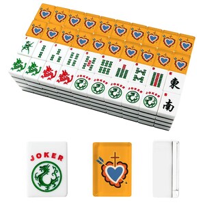 American Mahjong Tiles Set Sacred Heart with Arrow & Sword Bright Colorful Motif image 3