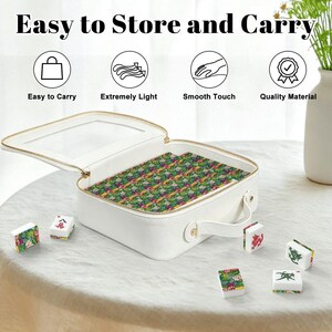 American Mahjong Tiles Set Imperial Dragon Colorful Chinoiserie Pattern Emerald Green image 10