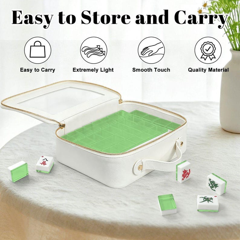 American Mahjong Tiles Plain Light Green Solid Color Granny Smith Apple image 6