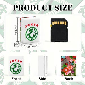 American Mahjong Tile Set Japanese Floral Chrysanthemum Pattern Red Green White image 6