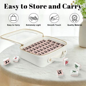American Mahjong Tiles Set MCM Mid Century Modern Atomic Kitty Black Cat Pink image 5