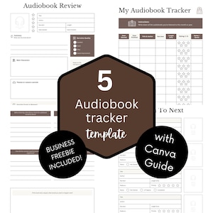 Hörbuch Tracker Printable Bundle | Lesetagebuch, Rückblick (A5, Letter)