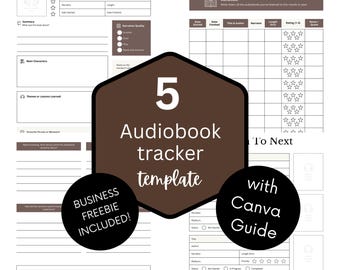 Audiobook Tracker Printable Bundle | Reading Journal, Review (A5, Letter)