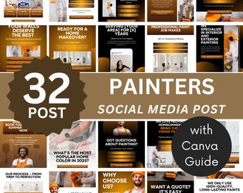 House Painter Social Media Templates: Painting Business Marketing (Canva)