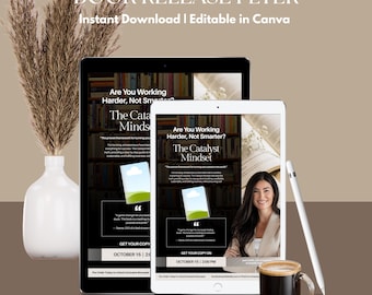 Plantilla editable de volante de lanzamiento de libro: Diseño de Canva (Descarga digital)