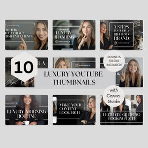 TRENDY Youtube Branding Kit | Editable Banner, Intro & Outro l Editable Canva templates l Luxury Branding/Luxury Youtube Thumbnails